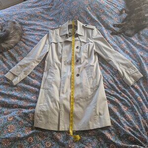 Banana Republic Beige Trench Coat, Size L, Barely Worn, Polka Dot Lining